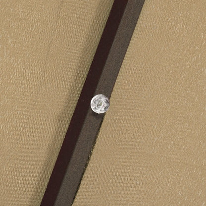 6.5x10ft Rectangle Solar Tilt Umbrella, Aluminum, Light Coffee Sun Umbrellas at Gallery Canada