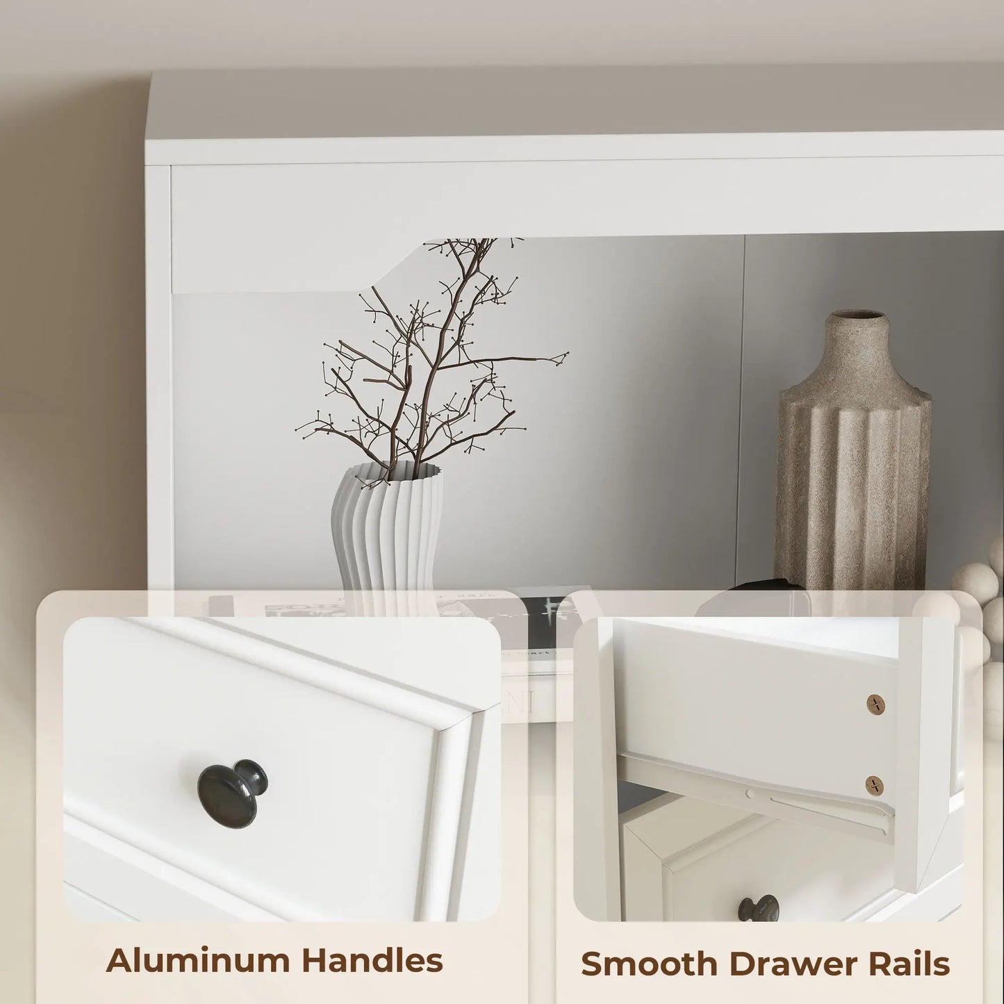 5-Tier Bookcase with 8 Cubbies, 4 Drawers, White Display Bookshelves at Gallery Canada