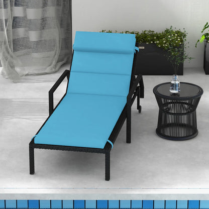 Patio Chaise Lounge Cushion, Sun Lounger Pad with Headrest, Turquoise Patio Chair Cushions at Gallery Canada