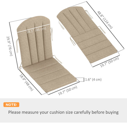 Set Of 4 Patio Chair Cushions, High Back Adirondack, High-Density Foam, Beige Patio Chair Cushions at Gallery Canada