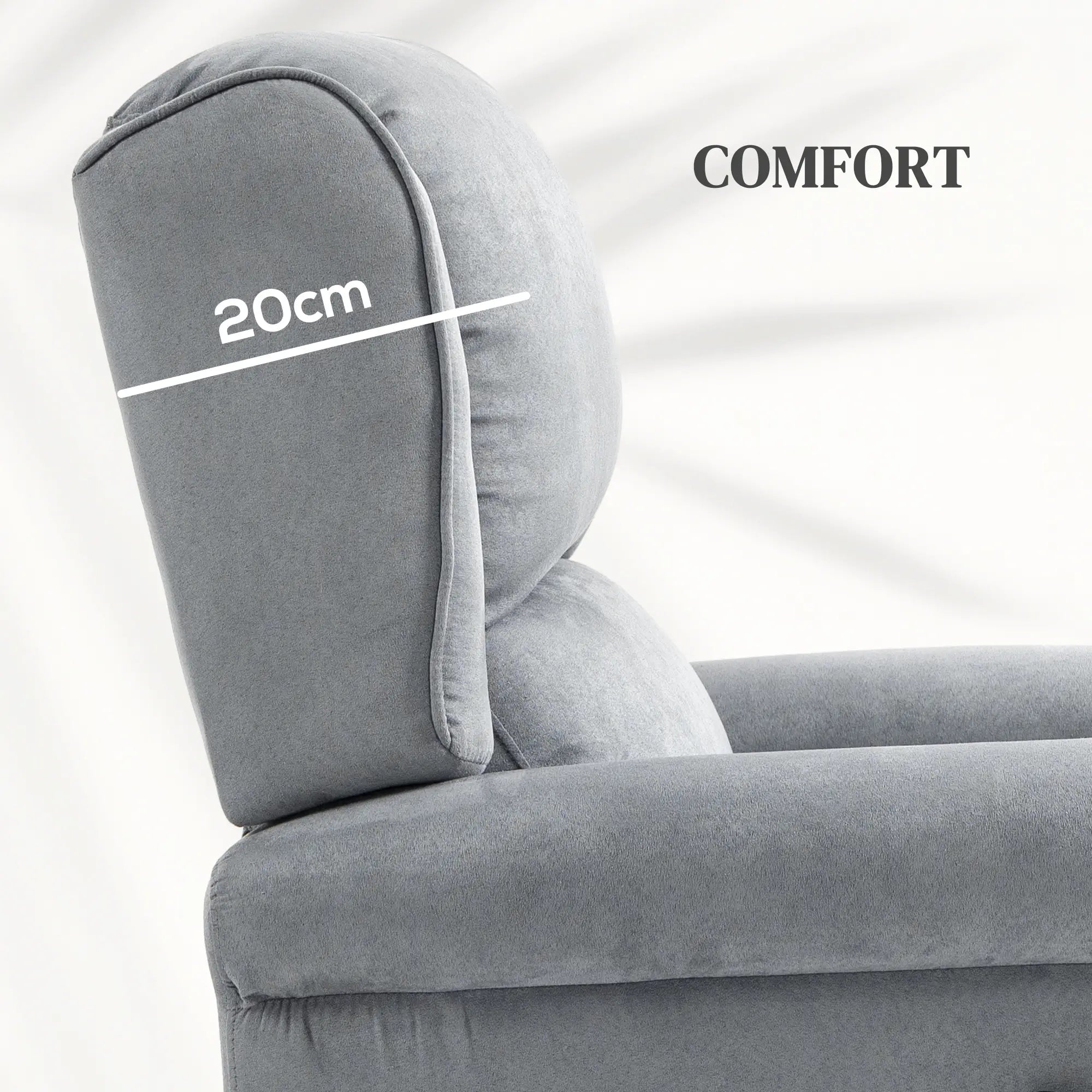 Push Back Recliner Chair, Vibration Massage, Extendable Footrest, Remote, Pocket, Grey Single Sofas at Gallery Canada