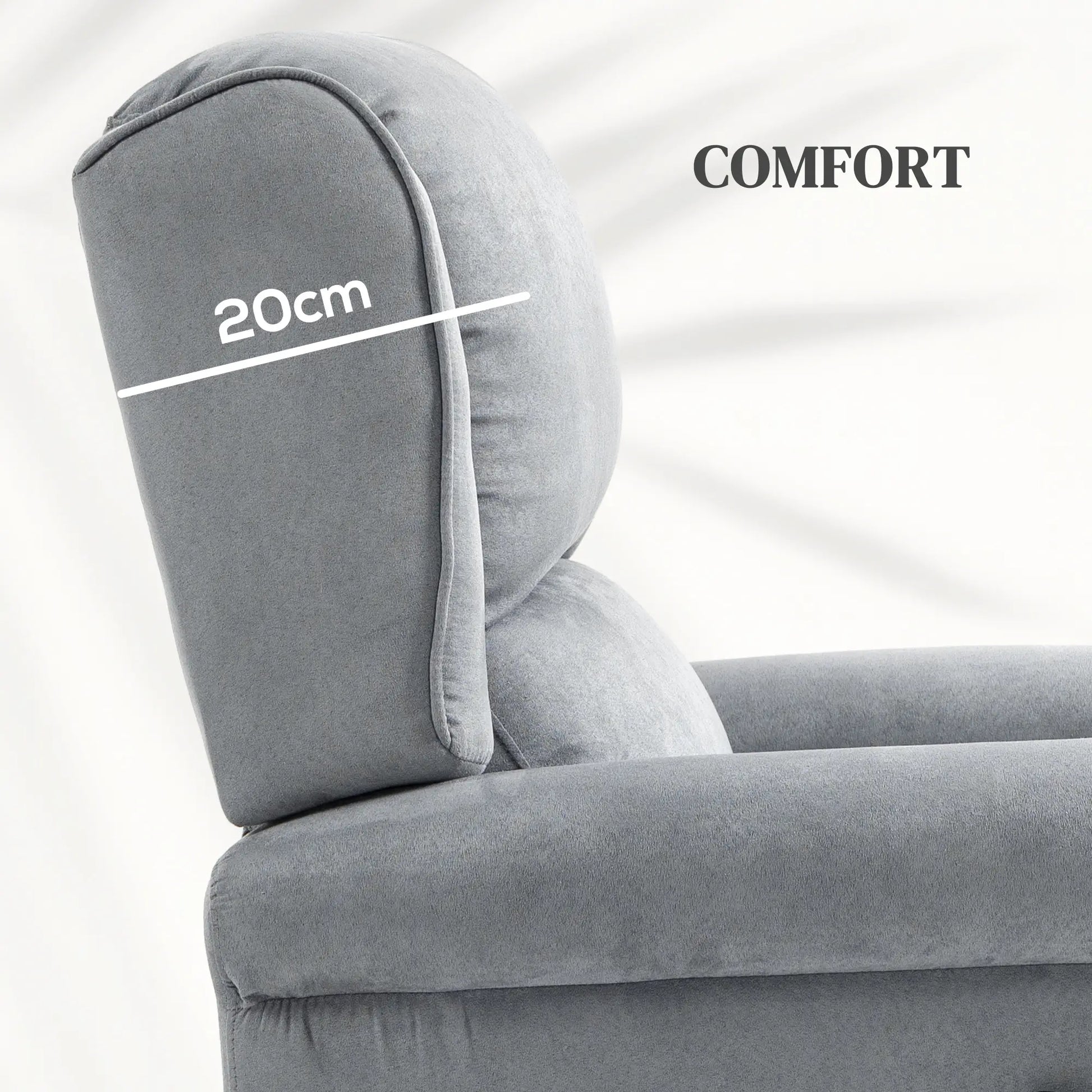Push Back Recliner Chair, Vibration Massage, Extendable Footrest, Remote, Pocket, Grey Single Sofas at Gallery Canada