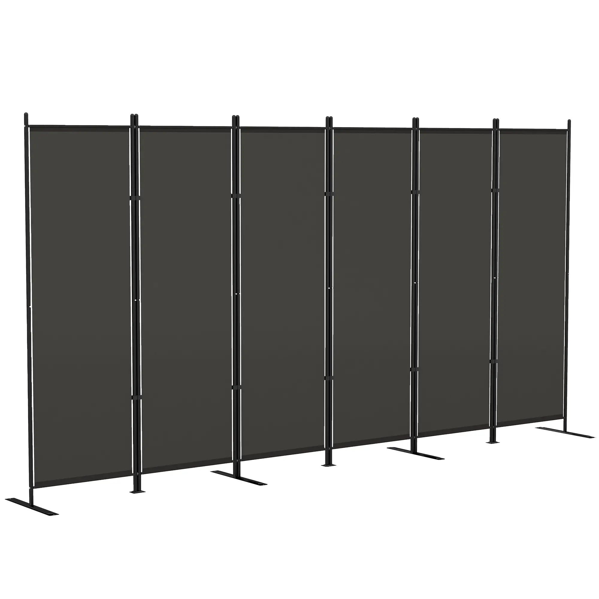 6 Ft Room Divider, Folding Privacy Screen, Charcoal Grey Room Dividers at Gallery Canada