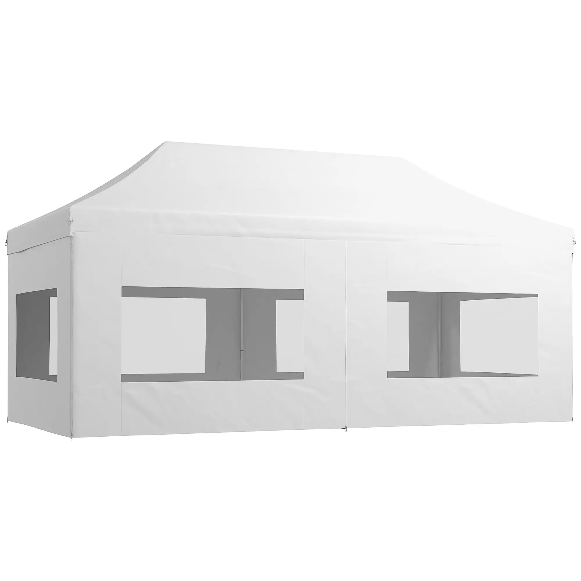 20' x 10' Folding Canopy Tent, Sidewalls, Windows, White Pop Up Canopies at Gallery Canada