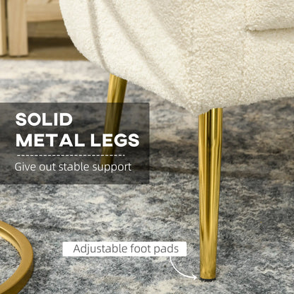 Barrel Accent Chair, Detachable Headrest, Modern Armchair, Cream White Accent Chairs at Gallery Canada