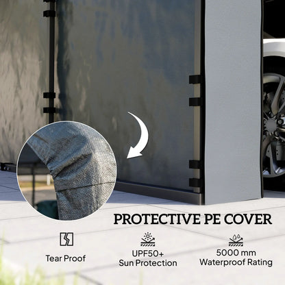 Replacement Canopy Cover, 10' x 15', Waterproof Carport Shelter, Dark Grey Car Shelters at Gallery Canada