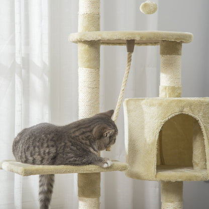 44" Scratching Cat Tree Multi Level Activity Center Kitty Condo Furniture Post Beige at Gallery Canada