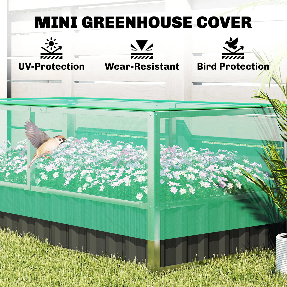 Steel Raised Garden Bed, 5.7 x 3 x 2.3ft, With Cover And Gloves, Dark Grey Galvanized Planter Boxes at Gallery Canada