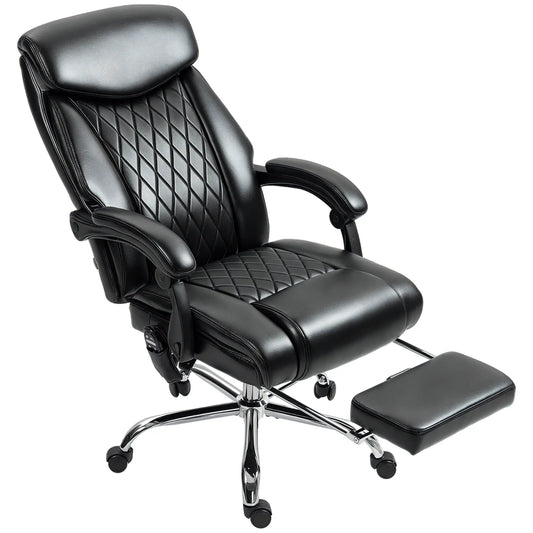 Ergonomic Office Chair, 6 Point Massage, Reclining With Footrest, Black Massage Chairs Black at Gallery Canada