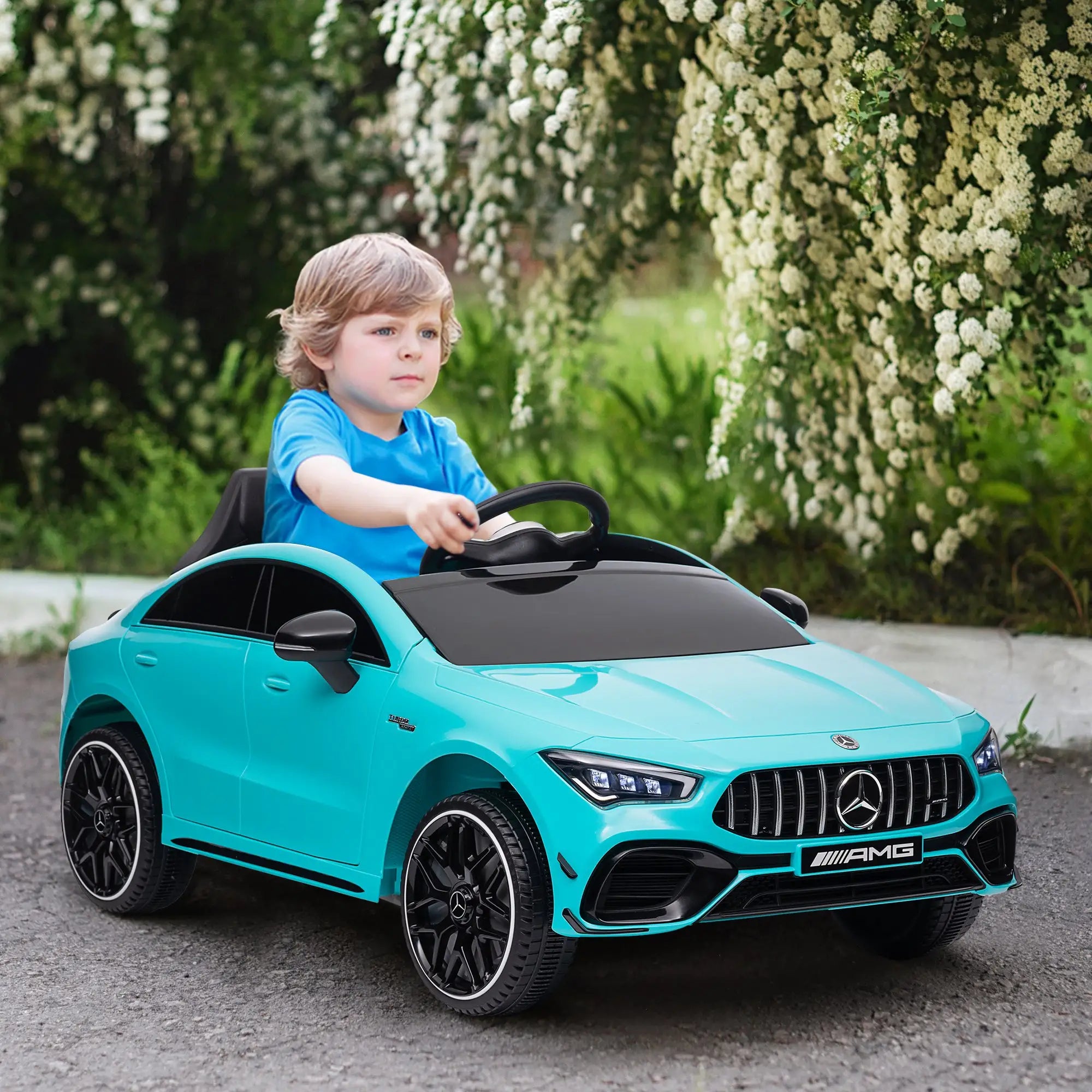 12V Ride On Car, Remote Control, Spring Suspension, Light Blue Electric Toy Cars at Gallery Canada