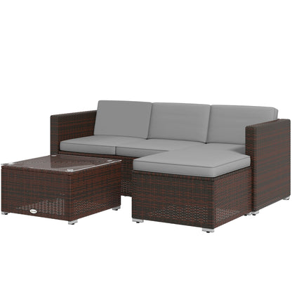 Patio Furniture, Corner Sofa Set with Soft Cushions, Grey Patio Furniture Sets Brown, Light Grey at Gallery Canada