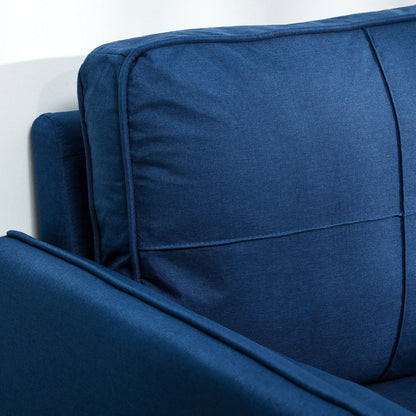 56 Upholstered Loveseat Sofa, 2 Seater with Back Cushions, Blue 2-Seater Sofas at Gallery Canada