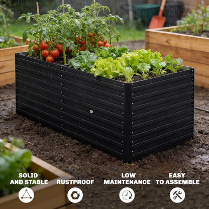 5' x 3' x 2' Galvanized Raised Garden Bed, Black Planter Box, Black Galvanized Planter Boxes at Gallery Canada