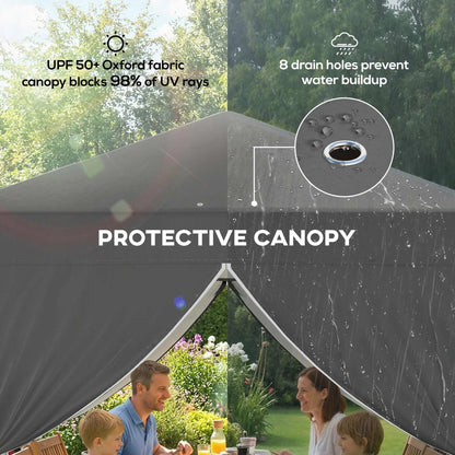 8.2 x 8.2 ft Pop Up Canopy Tent, 4 Sidewalls, UPF 50+, Sandbags, Dark Grey Pop Up Canopies at Gallery Canada