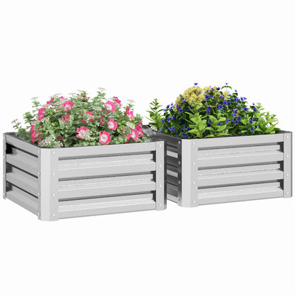2' x 2' x 1' Raised Garden Bed, Galvanised Steel Frame, Vegetables, Flowers, Herbs, Silver Raised Garden Beds at Gallery Canada