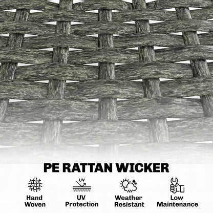 3 Piece Wicker Patio Set, Steel Table, Rattan Outdoor Furniture, Grey Bistro Sets at Gallery Canada
