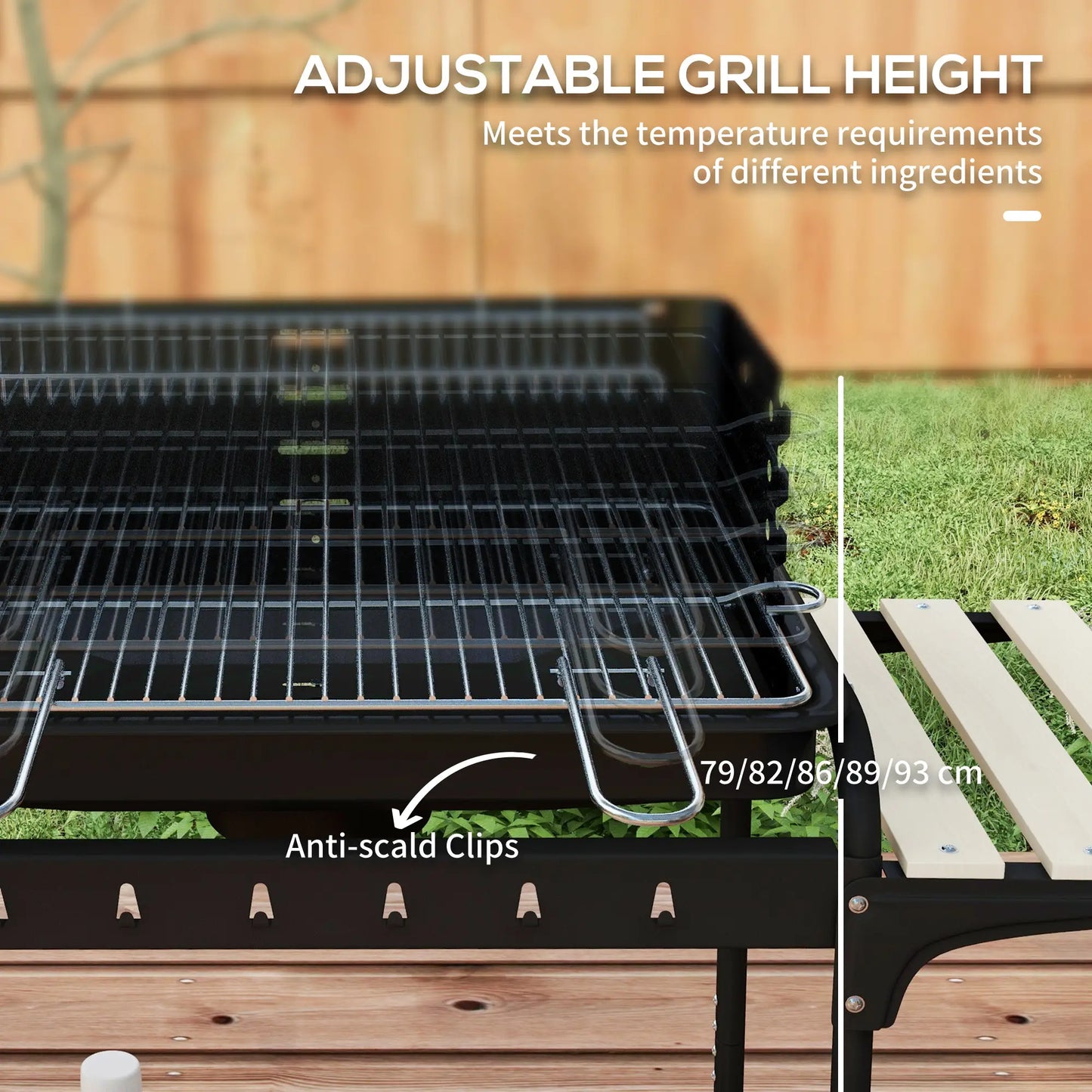Charcoal Barbecue Grill, Adjustable Height, Portable Trolley With Ash Catcher, Wheels, Black Charcoal BBQ Grils at Gallery Canada