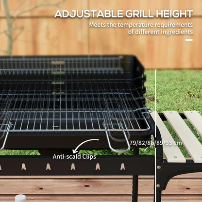 Charcoal Barbecue Grill, Adjustable Height, Portable Trolley With Ash Catcher, Wheels, Black Charcoal BBQ Grils at Gallery Canada