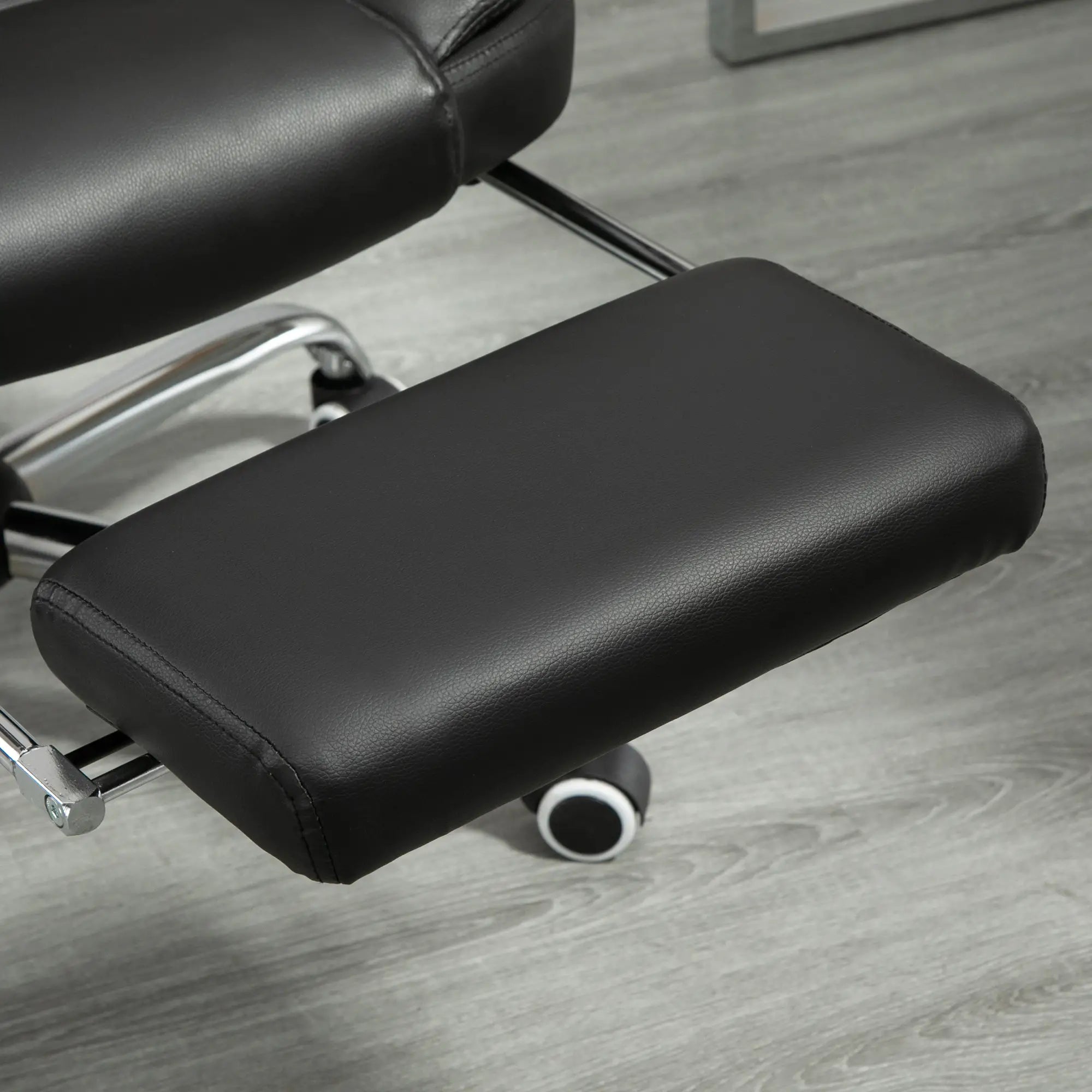 High Back Office Chair, PU Leather, Retractable Footrest, Padded Armrest, Black Executive & Manager Chairs at Gallery Canada