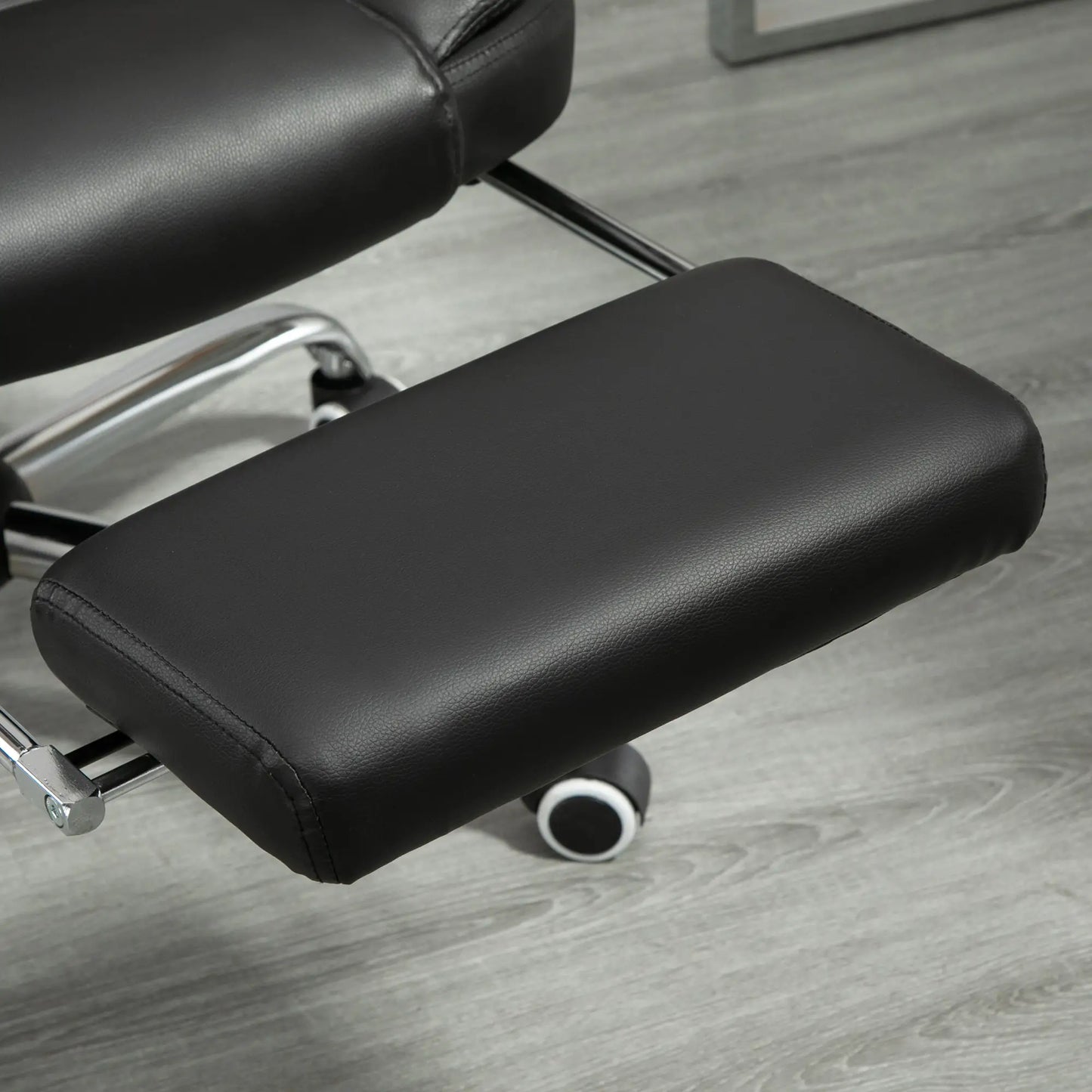 High Back Office Chair, PU Leather, Retractable Footrest, Padded Armrest, Black Executive & Manager Chairs at Gallery Canada