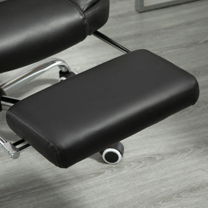 High Back Office Chair, PU Leather, Retractable Footrest, Padded Armrest, Black Executive & Manager Chairs at Gallery Canada