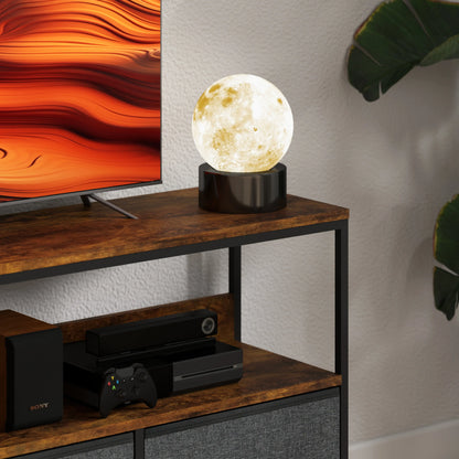 TV Stand with Charging Station, 3 Foldable Drawers, 55 Inch, Rustic Brown TV Stands at Gallery Canada