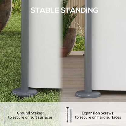 10' x 13' Double Roof Patio Gazebo, Outdoor with Curtains, Cream White Gazebos at Gallery Canada