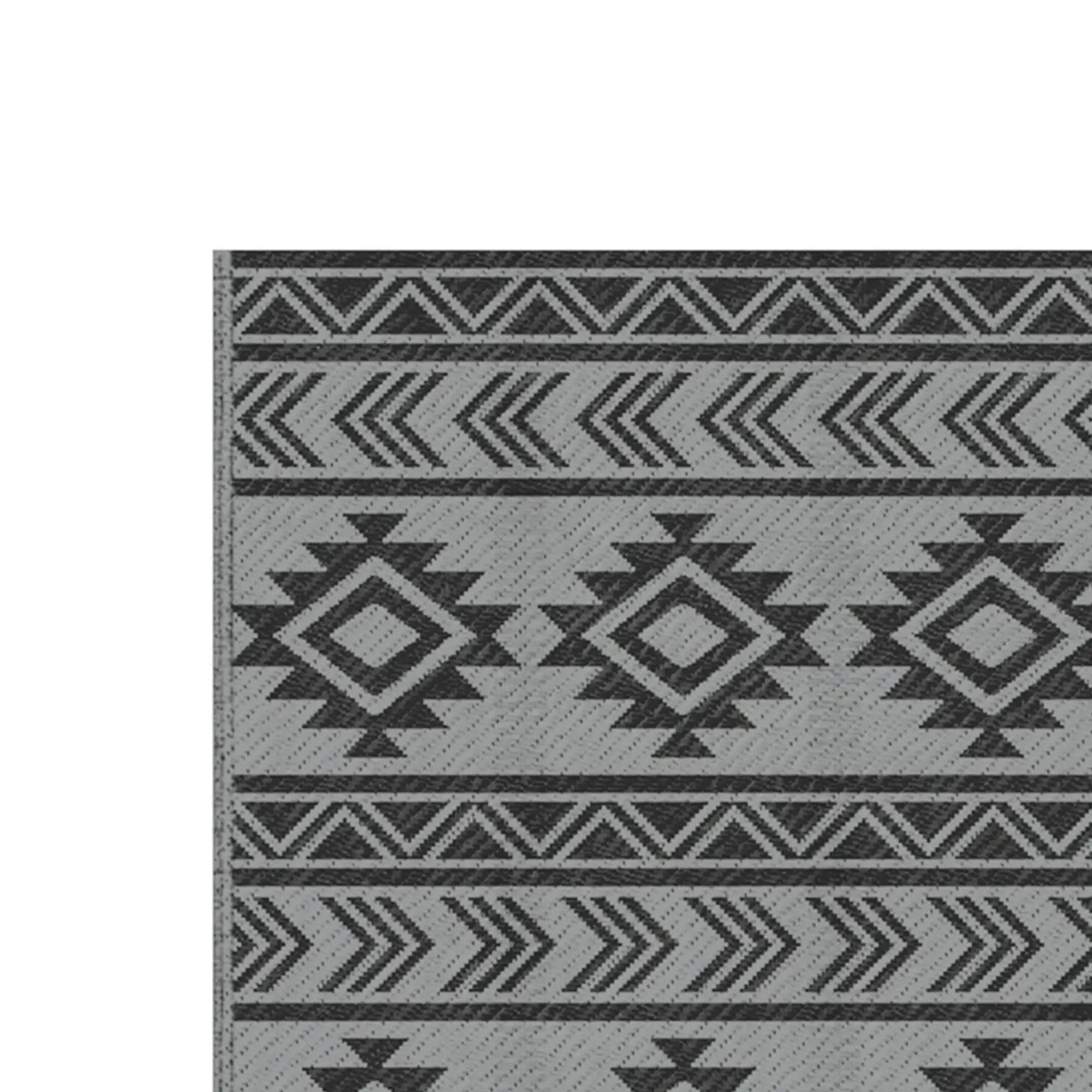 Reversible Outdoor RV Rug, Patio Mat, 6' x 9', Black & Grey Garden Decor at Gallery Canada