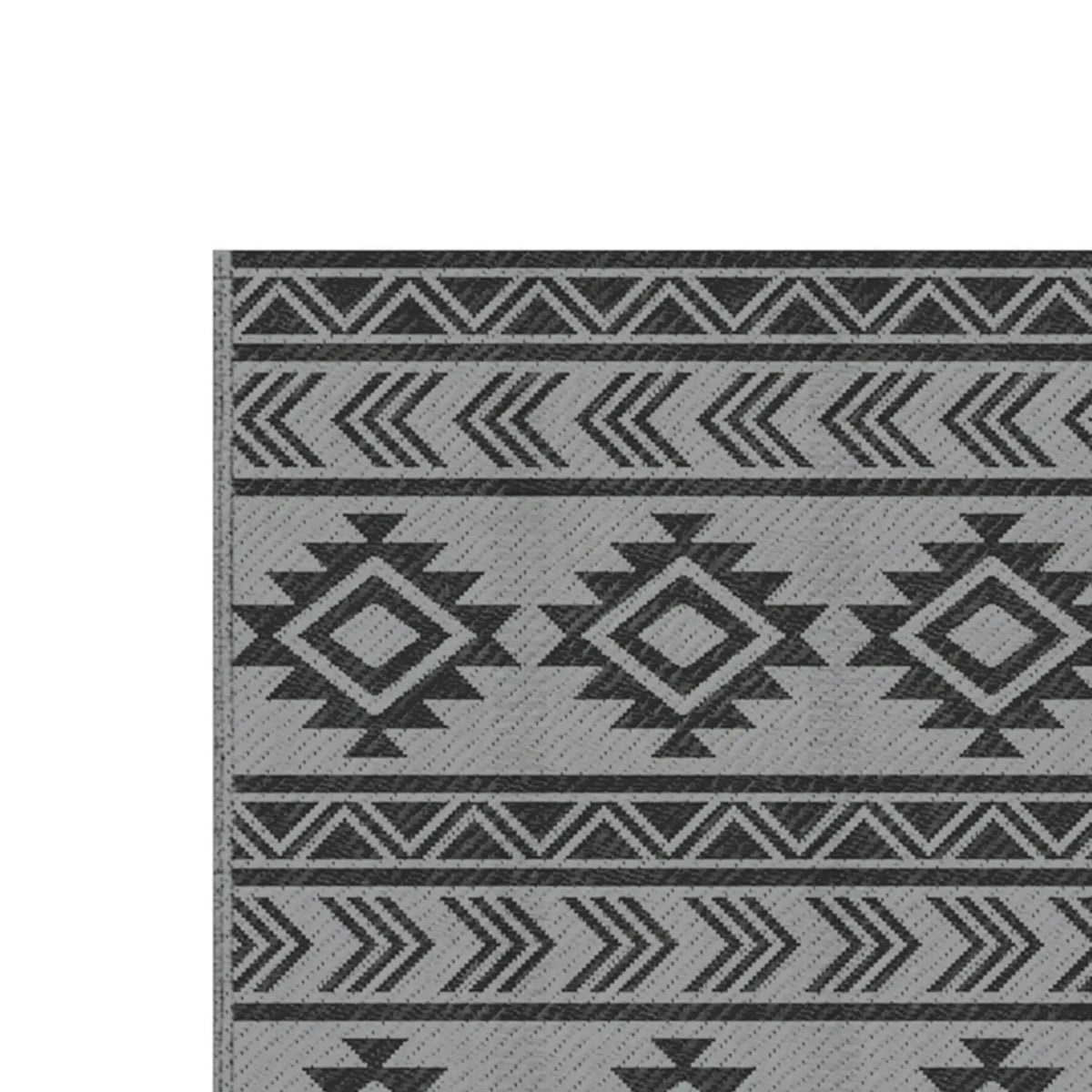 Reversible Outdoor RV Rug, Patio Mat, 6' x 9', Black & Grey Garden Decor at Gallery Canada