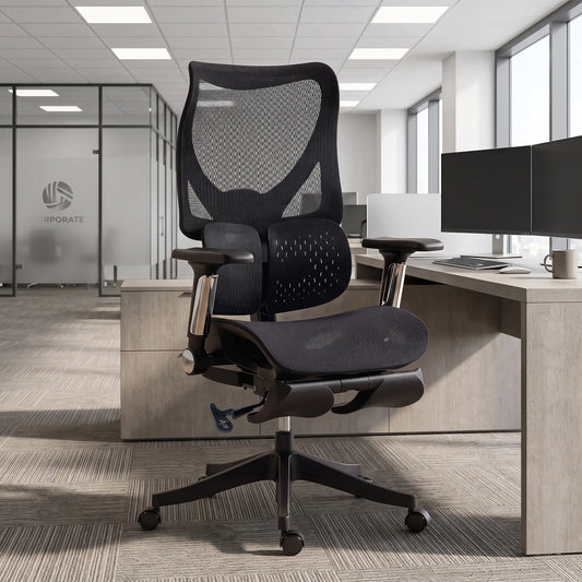 Ergonomic Office Chair, Mesh Reclining Desk Chair, Black Executive & Manager Chairs Black at Gallery Canada