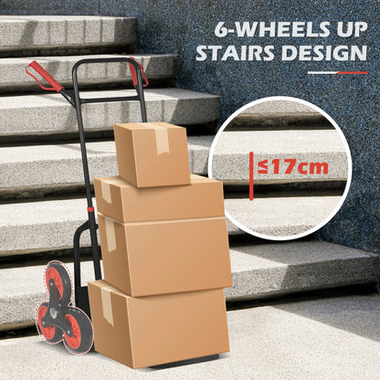 6-Wheels Stair Climber Cart, Foldable Steel, 264lbs, Black and Red Folding Hand Trucks at Gallery Canada