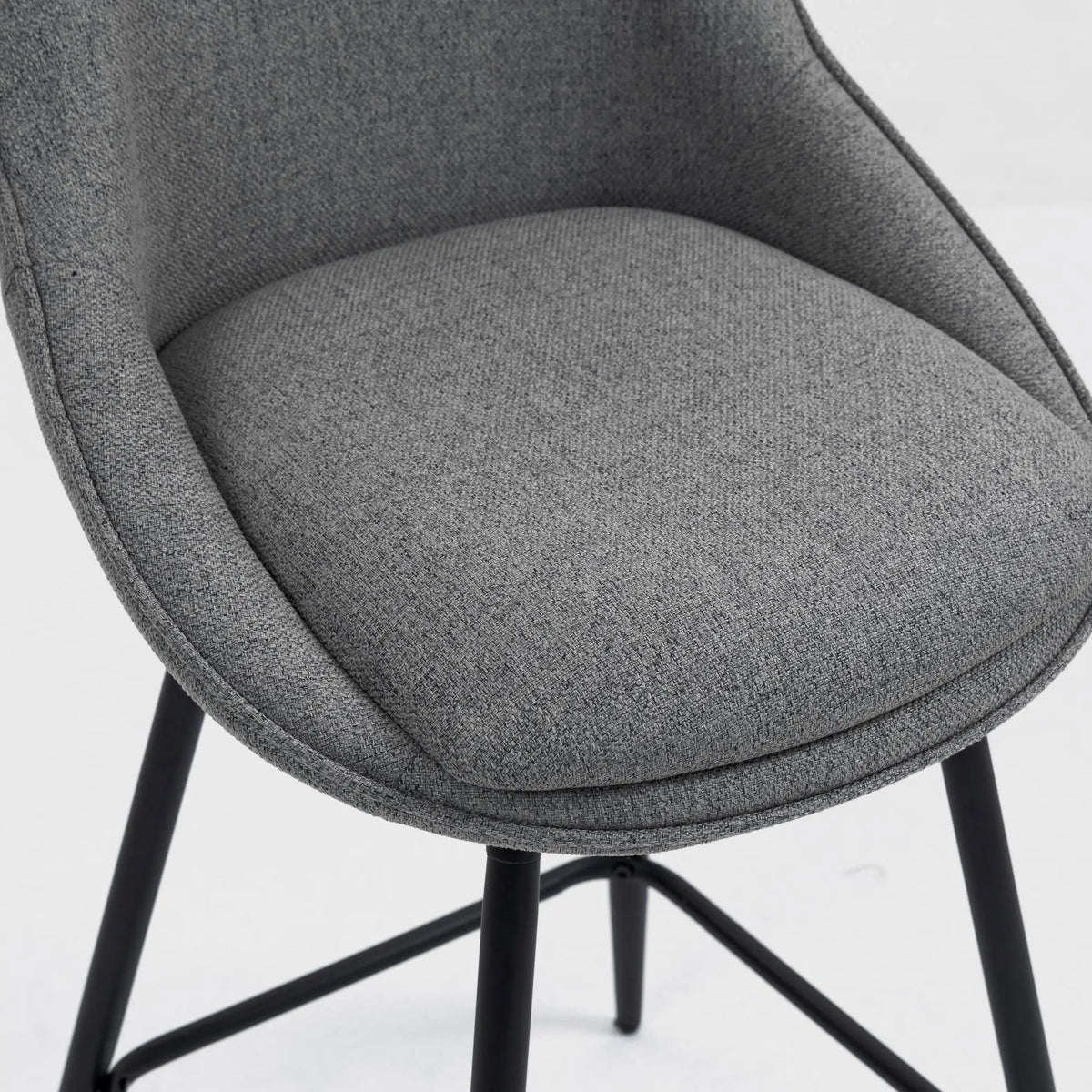 26" Counter Height Barstools Set of 2, Upholstered Swivel Bar Stools, Dark Grey Bar Stools at Gallery Canada