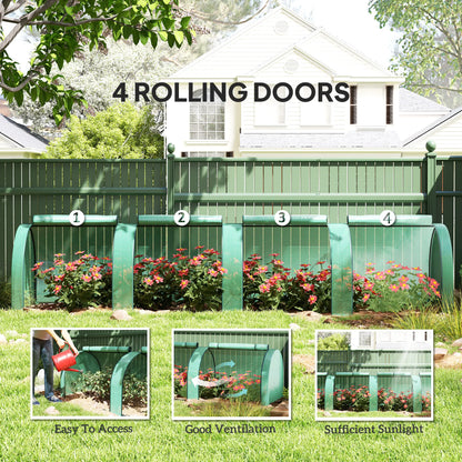 13' x 3.3' x 2.6' Mini Tunnel Greenhouse, PE Cover, Steel Frame, Zipped Doors, Green Greenhouses at Gallery Canada
