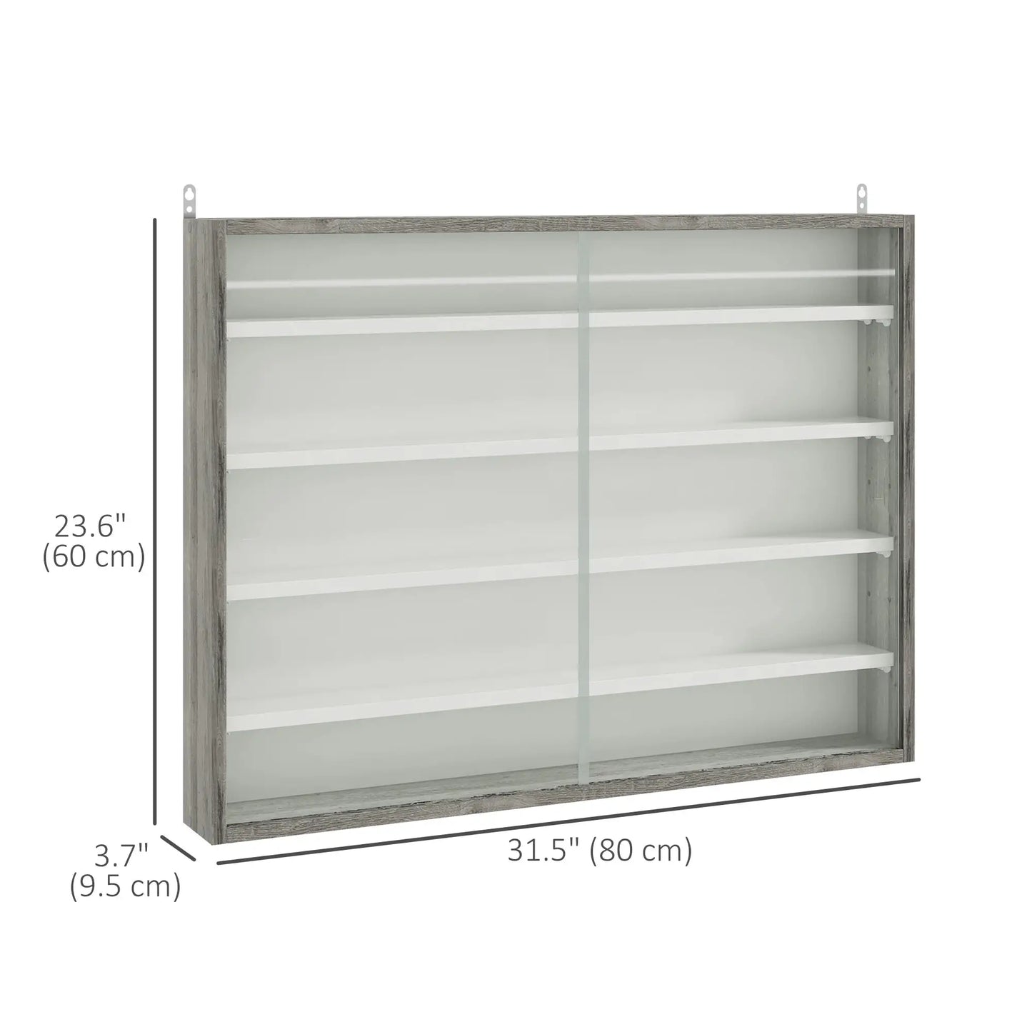 5-Tier Display Cabinet, Glass Curio Cabinet, White Display Bookshelves at Gallery Canada