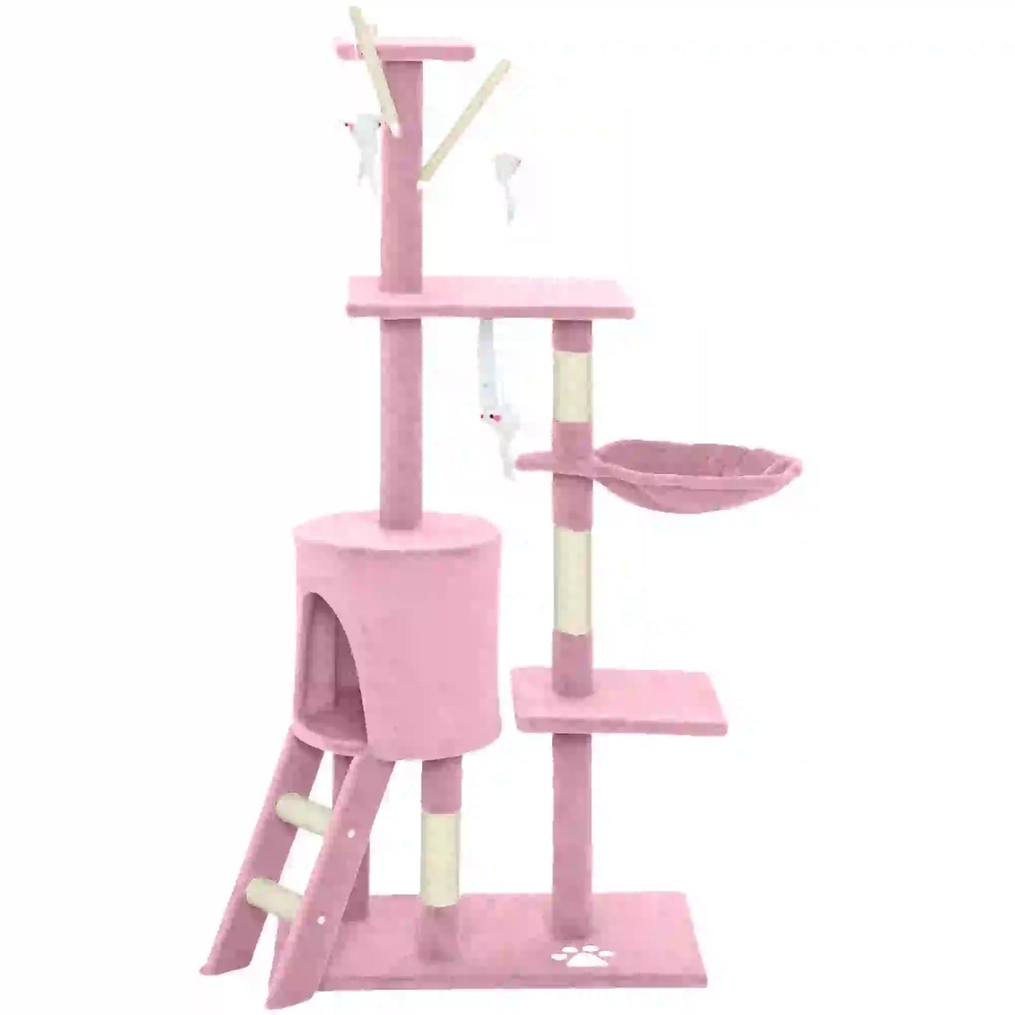 53 Inch Cat Tree Tower, Scratching Posts, Condo, Perches, Hammock, Pink Cat Towers Pink at Gallery Canada