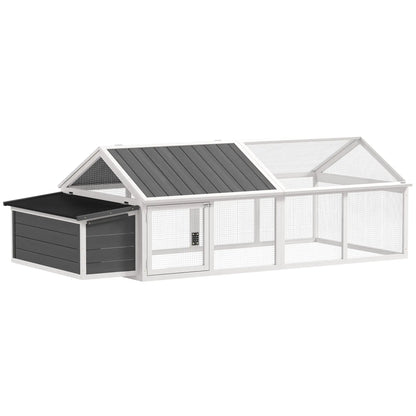 95"L Chicken Coop With Nesting Box, Wooden Roof, Side Door, For 4-8 Chickens Chicken Coops White at Gallery Canada