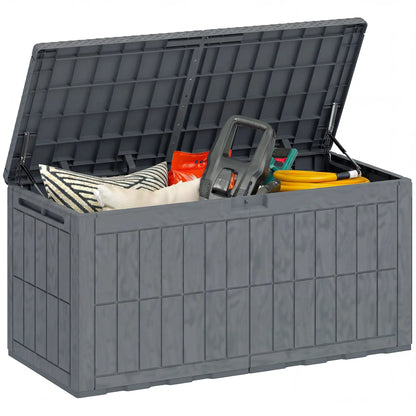100 Gallon Resin Deck Box, Waterproof Lockable Outdoor Storage Patio Storage Boxes at Gallery Canada