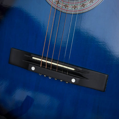 38 Inch Full Size Acoustic Electric Guitar, Gloss Finish, Blue Electronic Musical Pianos at Gallery Canada