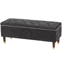 Banc coffre rembourré, capacité de 264 LBS, gris foncé