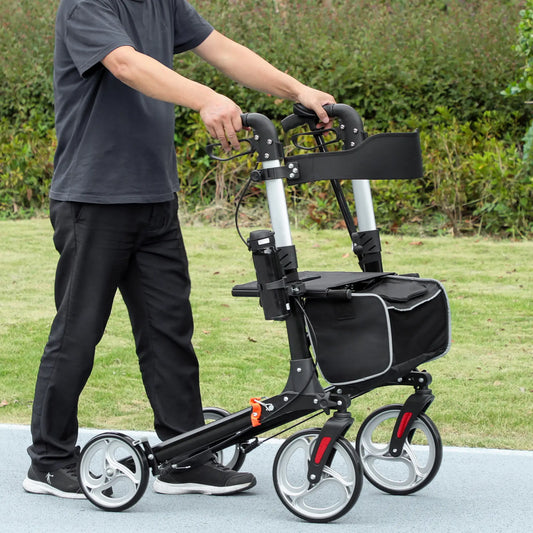 Lightweight Folding Walker, Large Seat, Adjustable Handle, Black Knee Walker & Wheelchair Ramps Black at Gallery Canada