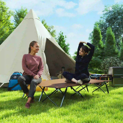 76" Two Person Folding Camping Cot, Portable Military Bed, Khaki Camping Cots at Gallery Canada