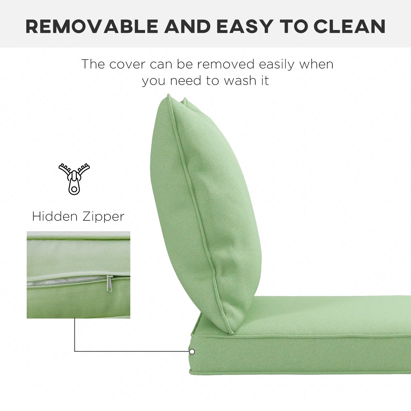 Seat Cushion Back Pillows, Set of 2, Indoor Outdoor, Green Patio Chair Cushions at Gallery Canada
