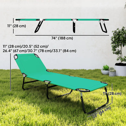 Outdoor Folding Lounge Chair, Reclining Back, Breathable Mesh, Green Lounger Chairs at Gallery Canada