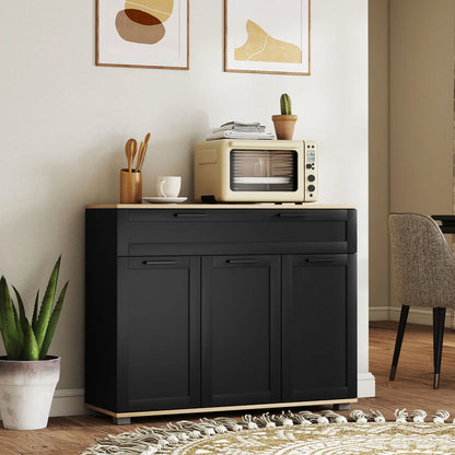 Sideboard Buffet Cabinet, 40" Black, Coffee Bar with Drawer, Doors, Shelves, Black Bar Cabinets at Gallery Canada