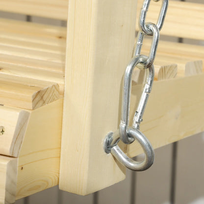 2-Seater Porch Swing, Adjustable Hanging Chains, Natural Wood Hanging Porch Swings at Gallery Canada