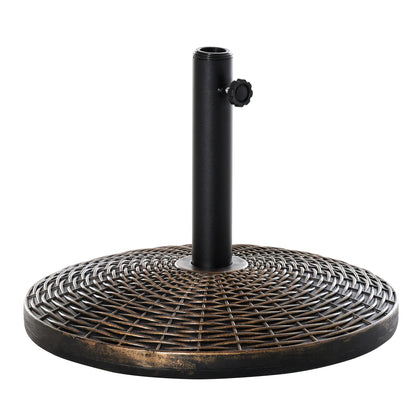 55 lbs 21" Heavy Duty Umbrella Base, Rattan Design, Bronze Umbrella Bases at Gallery Canada