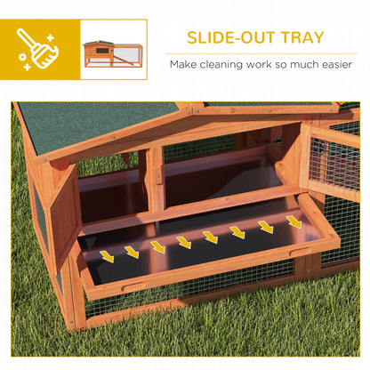 Wooden Rabbit Hutch, Guinea Pig House, Removable Tray, Openable Roof, Orange Rabbit Hutch at Gallery Canada