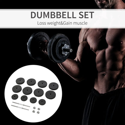Adjustable 2 x 55lbs Dumbbell Set, Weight Training, Home Gym, Black Dumbbells & Barbells at Gallery Canada
