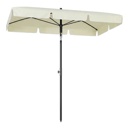 6.5x4ft Rectangle Aluminum Tilt Patio Umbrella, Cream White Sun Umbrellas at Gallery Canada