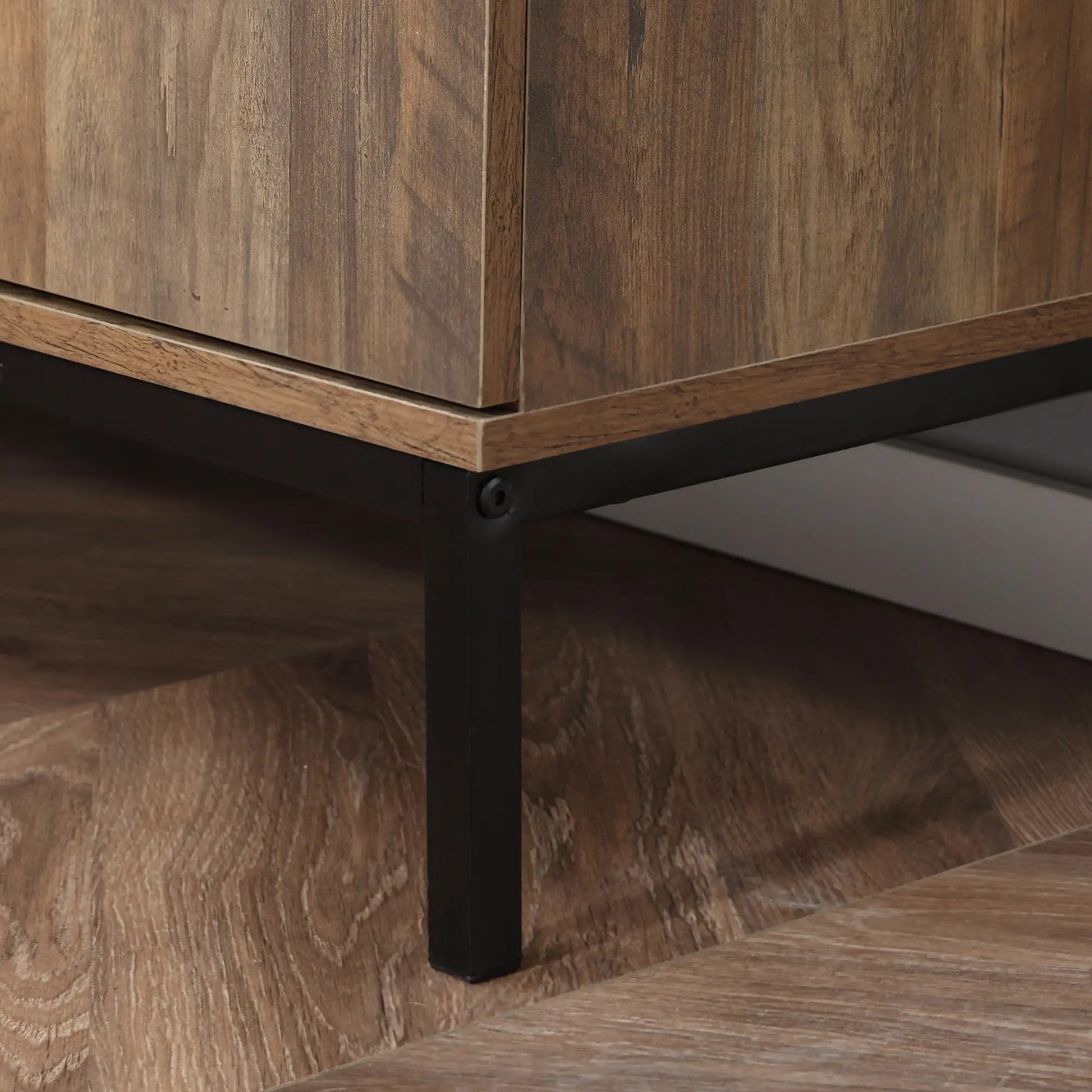 Industrial Sideboard Cabinet, 2 Doors, 3 Drawers, Shelves, Brown Bar Cabinets at Gallery Canada